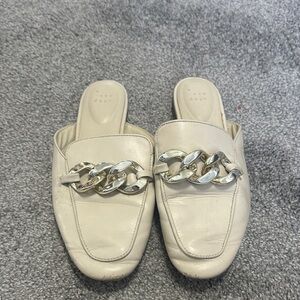 A New Day Women's Cream Chain-Trim Slip-On Loafers